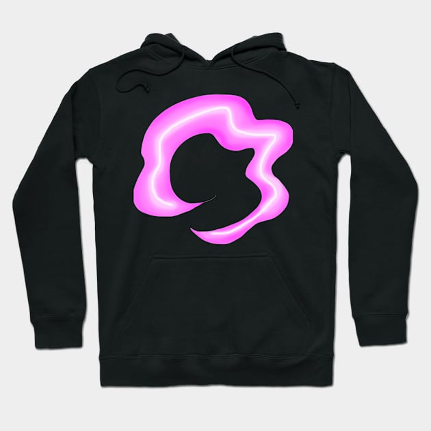 Abstract Hair Art (pink neon sign) Hoodie by Catastrophe_Headphones